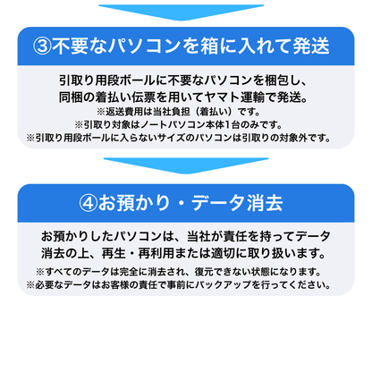 【PCのお預かり（実質0円）】引取りNEXT｜PC購入と同時申し込み限定